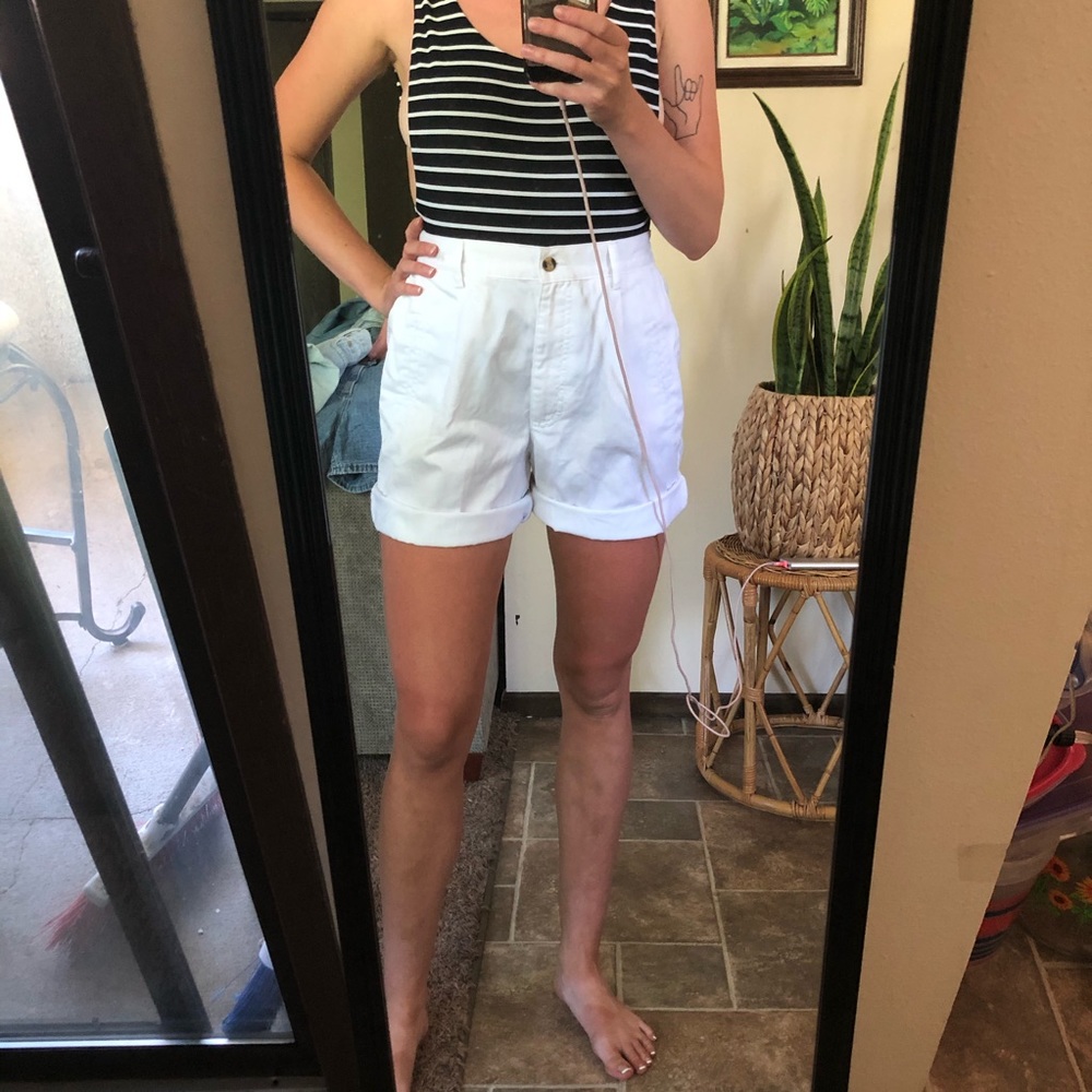 Vintage white linen shorts